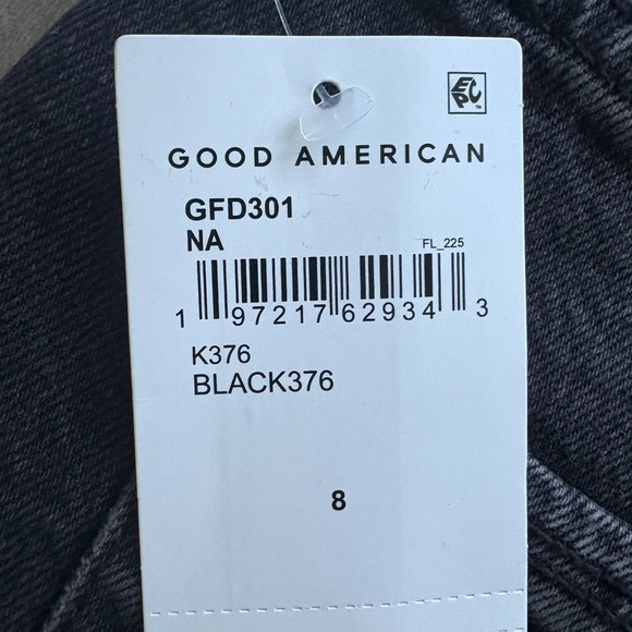 GOOD AMERICAN NWT Denim Crystal Trim Skirt Size 8 $150‎ Retail - Picture 9 of 10